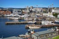 OSLO, NORWAY Ã¢â¬â AUGUST 17, 2016: View of panorama on Oslo Harbour from Akershus fortress in Oslo, Norway on August 17, 2016. Royalty Free Stock Photo